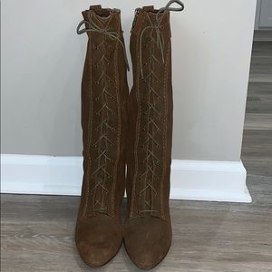 NEW Brown suede Adrienne Vittadini lace-up boots